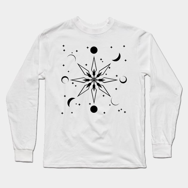 MANDALA PHASES OF THE MOON Long Sleeve T-Shirt by SAMUEL FORMAS